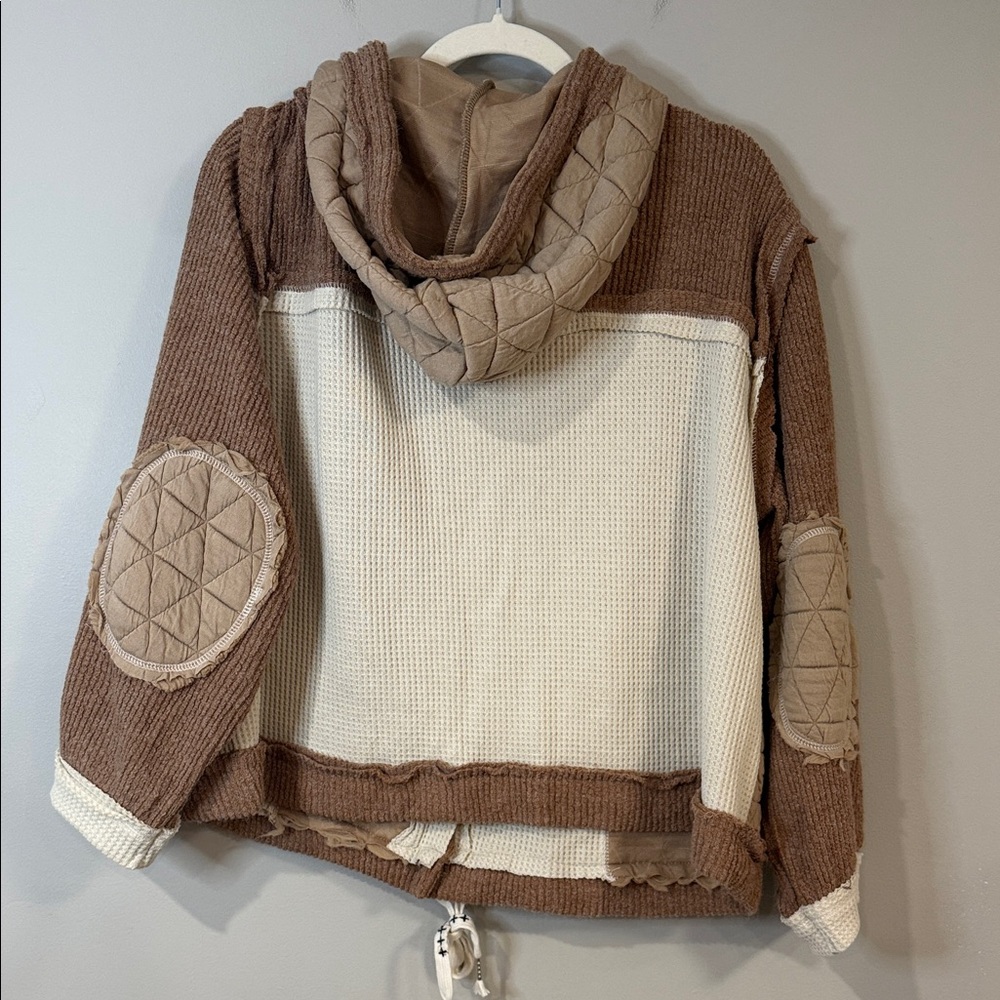 POL clothing oversized quilted patchwork button u… - image 11